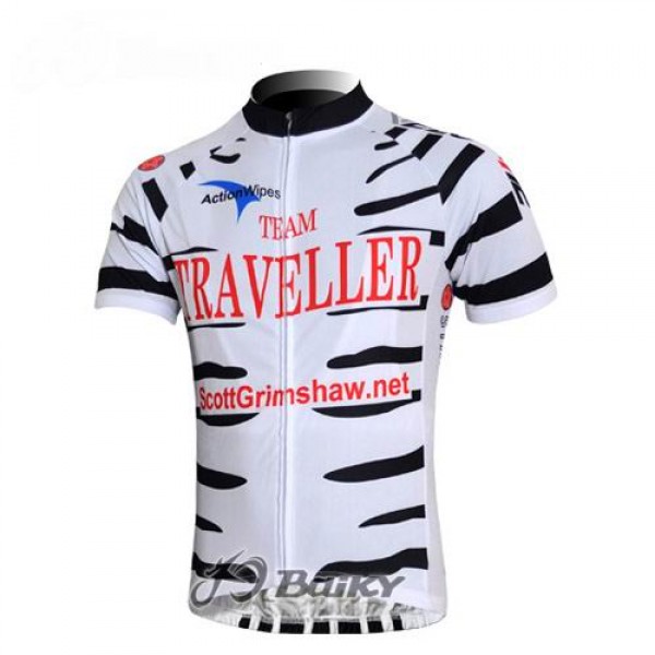 Team Traveller Kinetic Koffee Radtrikot Kurzarm Weiß Schwarz