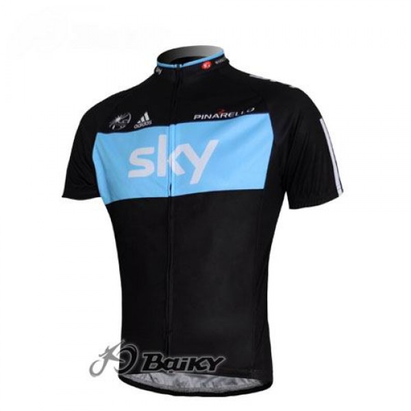 SKY Pro Team Radtrikot Kurzarm Schwarz Blau