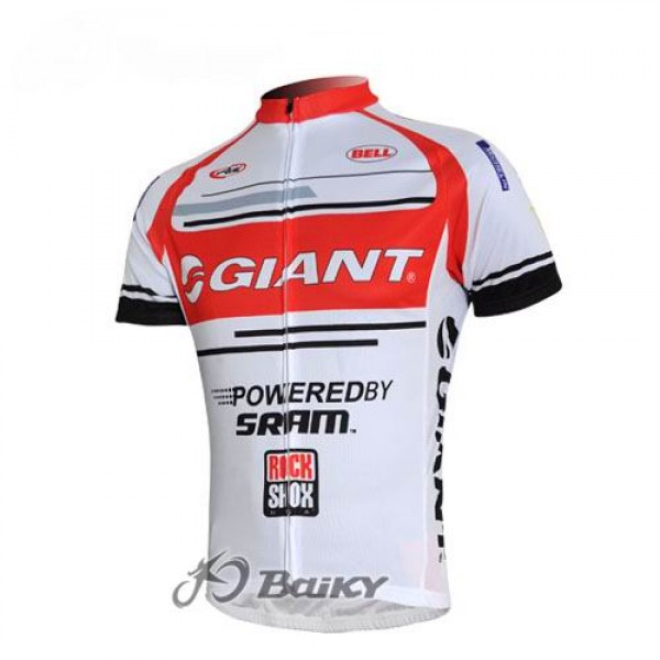 Giant Sram Pro Team Radtrikot Kurzarm Rot Weiß