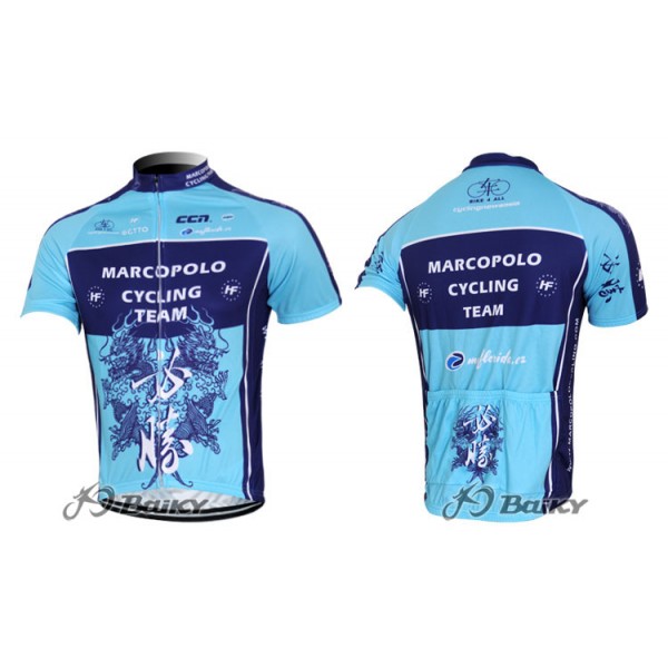 2012 Marco Polo Radtrikot Kurzarm Blau