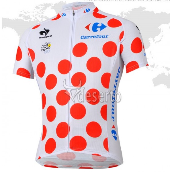 Tour de France le coq sportif Gepunktetes Trikot Radtrikot Kurzarm