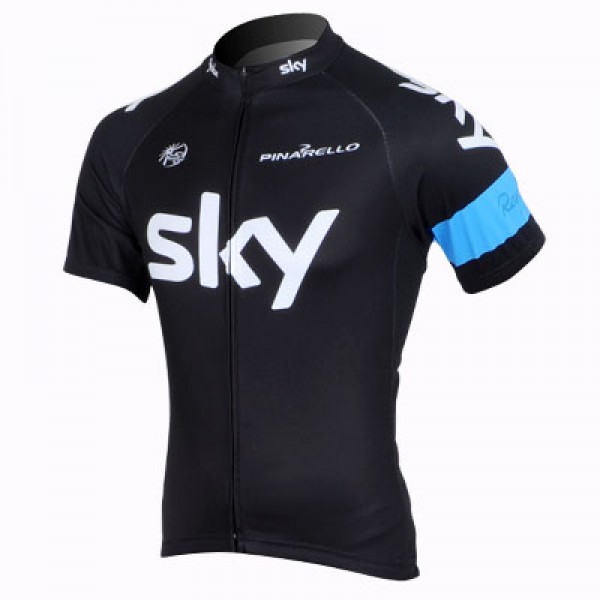 2013 Team Sky Radtrikot Kurzarm Schwarz Blau
