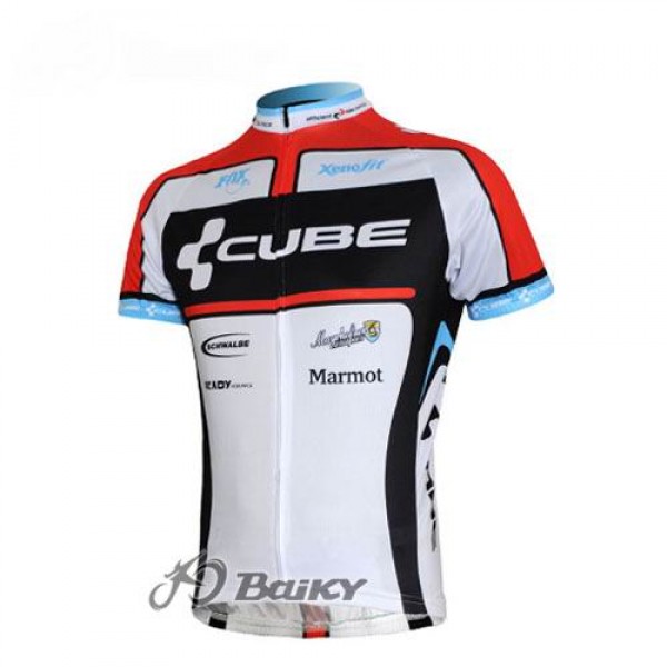 Cube Fintro Pro Team Radtrikot Kurzarm Weiß Rot