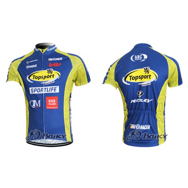 2012 Topsport Radtrikot Kurzarm Blau Gelb