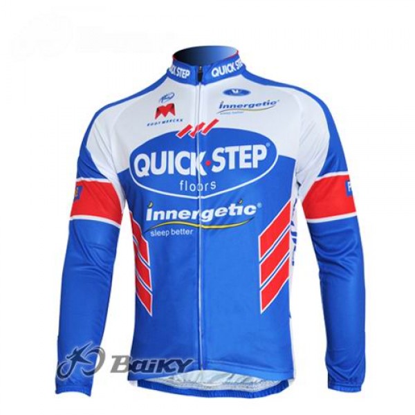 Omega Pharma-Quick Step innergetic Fahrradtrikot Langarm Blau Weiß