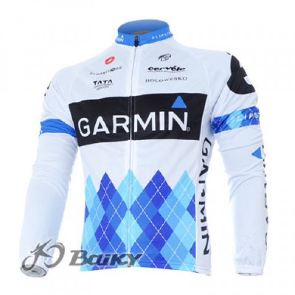 Garmin Barracuda Pro Team Fahrradtrikot Langarm Weiß