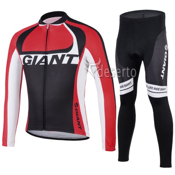 2014 Giant Radbekleidung Satz Fahrradtrikot Langarm und Lang Radhose Rot