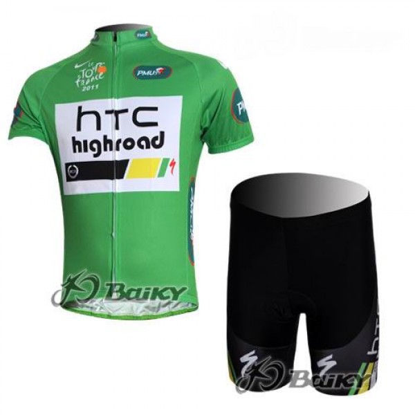 HTC-Highroad Pro Team Radtrikot Kurzarm Kurz Radhose Kits Grün