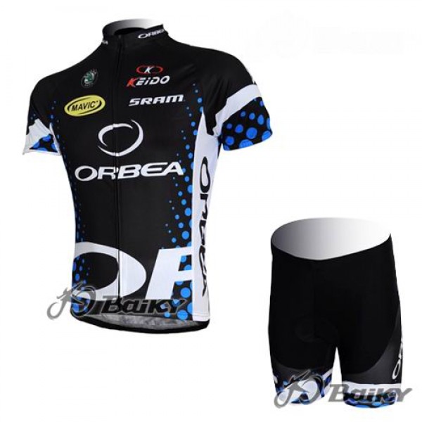Orbea Pro Team Radbekleidung Radtrikot Kurzarm und Fahrradhosen Kurz 1Blau