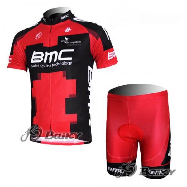 BMC Racing Team Radtrikot Kurzarm Kurz Radhose Kits Rot