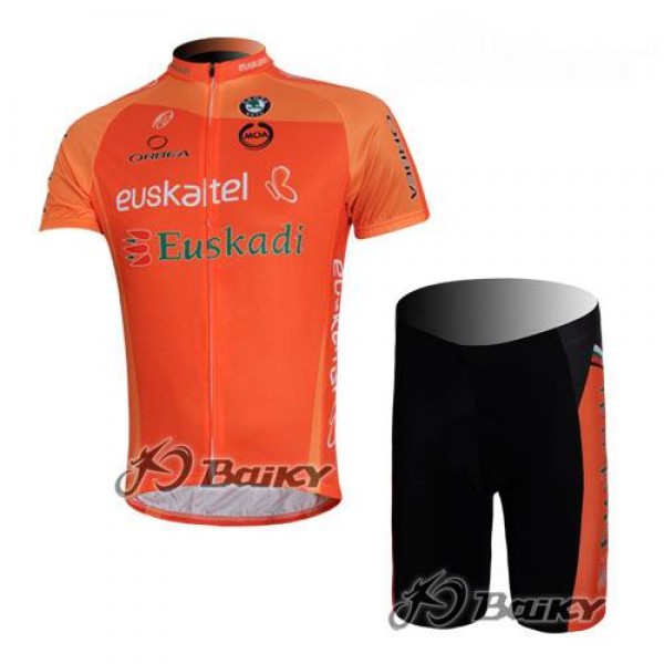 Euskaltel-Euskadi Pro Team Radtrikot Kurzarm Kurz Radhose Kits Orange