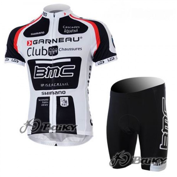 BMC Garneau Team Radtrikot Kurzarm Kurz Radhose Kits Weiß