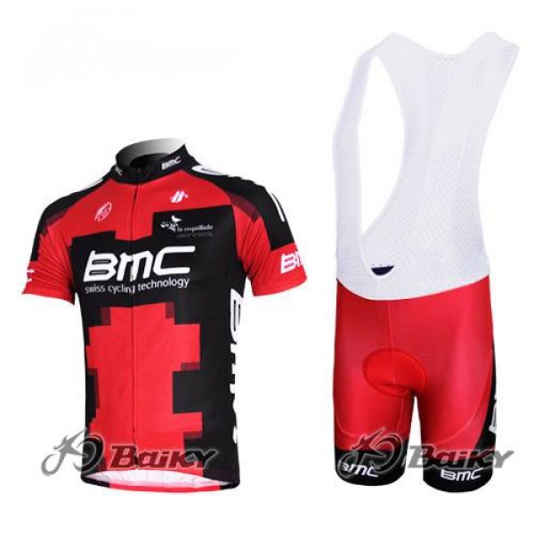 BMC Racing Team Radtrikot Kurzarm Kurz Trägerhose Kits Rot