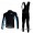Bianchi Pro Team Fahrradbekleidung Radtrikot Satz Langarm und Lange Fahrradhose Schwarz Blau