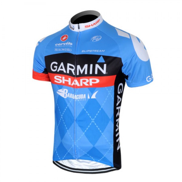 2013 Garmin Sharp Barracuda Cervelo Radtrikot Kurzarm Blau
