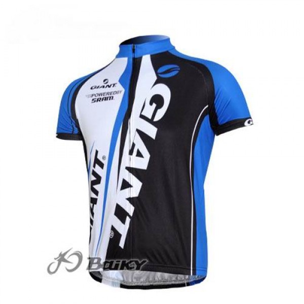 Giant Sram Pro Team Radtrikot Kurzarm Weiß Blau Schwarz