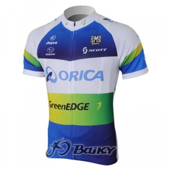 2013 Green Edge ORICA Radtrikot Kurzarm Blau