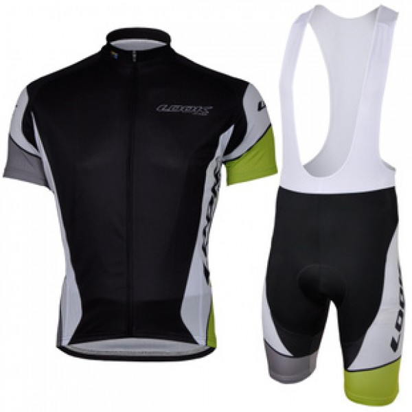 2013 LOOK Fahrradbekleidung Satz Fahrradtrikot Kurzarm Trikot und Kurz Trägerhose Schwarz