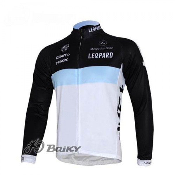 Leopard trek Pro Team Fahrradtrikot Langarm Weiß Schwarz