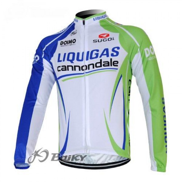 Liquigas Cannondale Pro Team Fahrradtrikot Langarm Grün Weiß