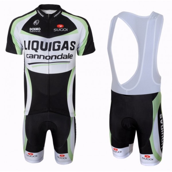 2012 Liquigas Cannondale Pro Team Fahrradbekleidung Satz Fahrradtrikot Kurzarm Trikot und Kurz Trägerhose Schwarz