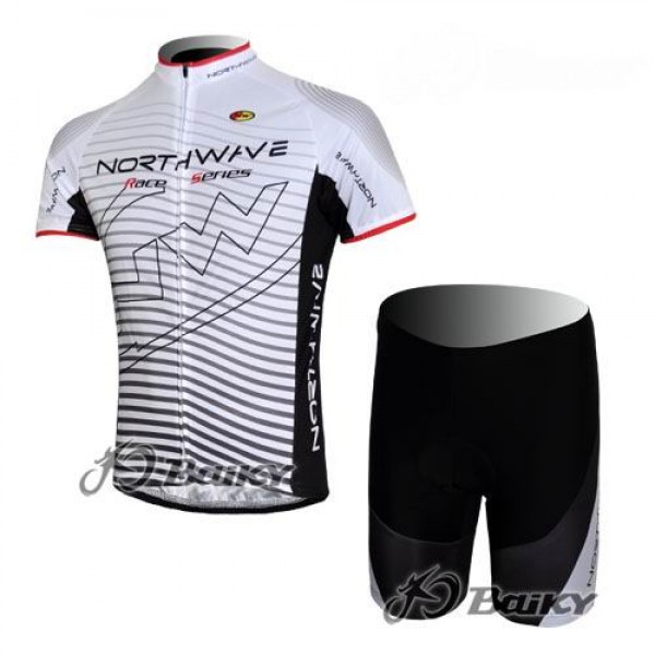 Northwave Pro Team Radbekleidung Radtrikot Kurzarm und Fahrradhosen Kurz Weiß