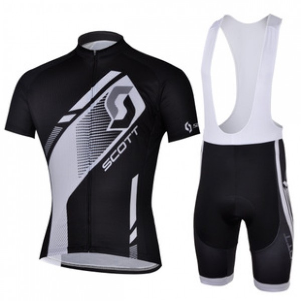 2013 Scott Racing Fahrradbekleidung Satz Fahrradtrikot Kurzarm Trikot und Kurz Trägerhose Schwarz