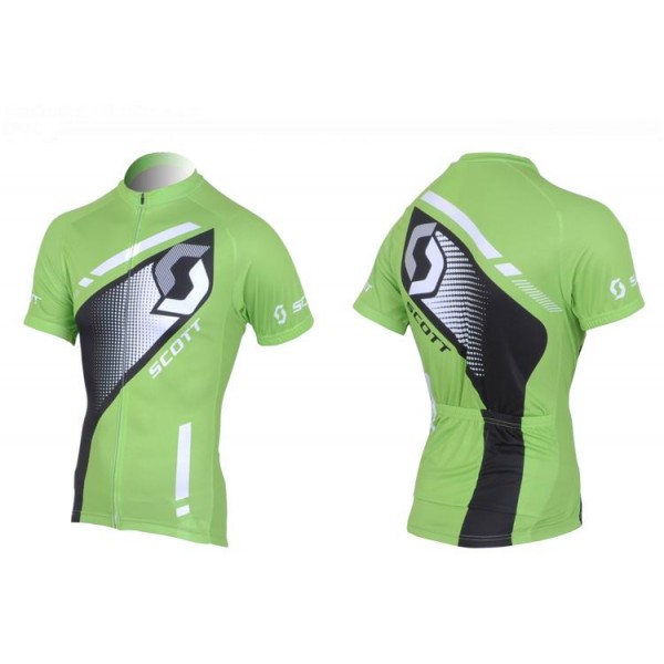2013 Scott Racing Fahrradbekleidung Satz Fahrradtrikot Kurzarm Trikot und Kurz Trägerhose Grün Schwarz
