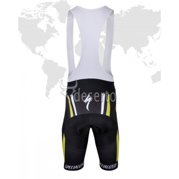 2013 Specialized Radtrikot Kurzarm und Kurz Radhose Kits Weiß Schwarz Gelb