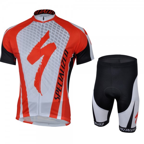2013 Specialized Radtrikot Kurzarm und Kurz Radhose Kits Weiß Rot Schwarz