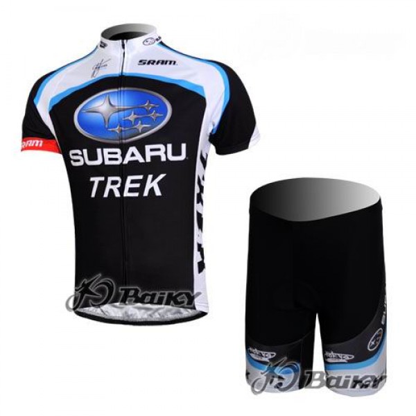 Subaru Trek Pro Team Radbekleidung Radtrikot Kurzarm und Fahrradhosen Kurz Schwarz