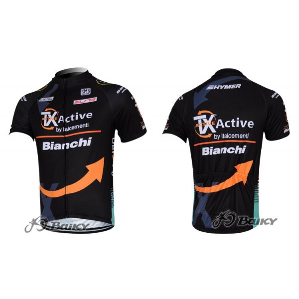 2012 TX active bianchi Pro Team Radtrikot Kurzarm Schwarz