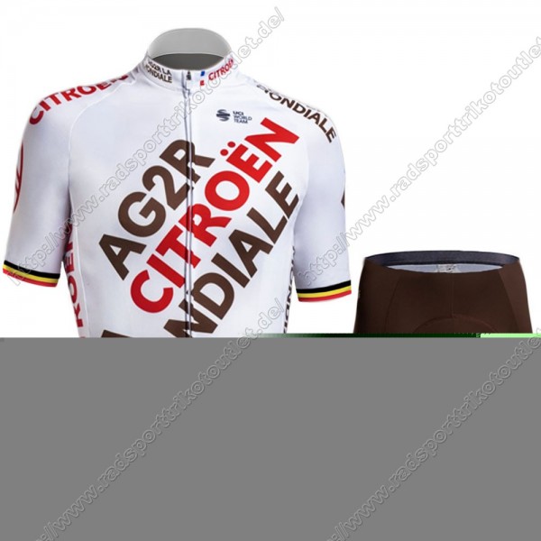 Profiteams Ag2r Mondiale Citroen 2021 belgium Radbekleidung Satz Trikot Kurzarm+Trägerhosen Set Outl