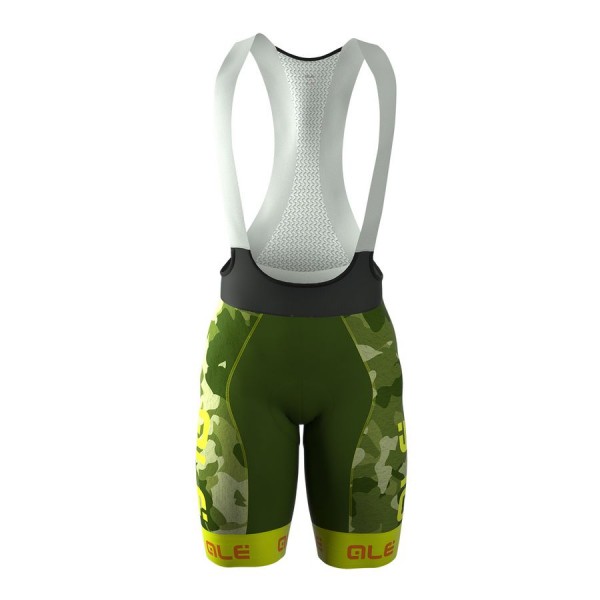 2016 Ale Graphics PRR Camo Fahrradbekleidung Kurz Trägerhose gelbs Fluo