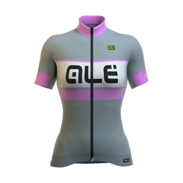 2016 ALE Damen Graphics PRR Bermuda Radtrikot Kurzarm grau