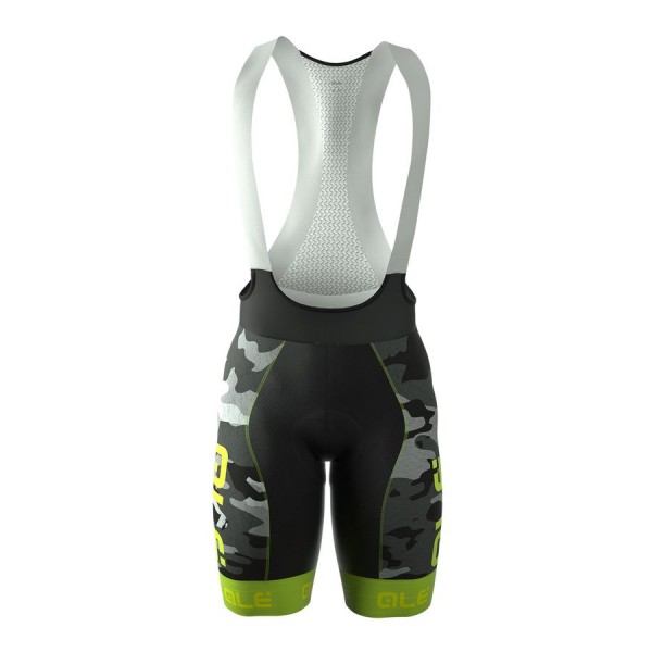 2016 Ale Graphics PRR Camo Fahrradbekleidung Kurz Trägerhose Fluo Grün