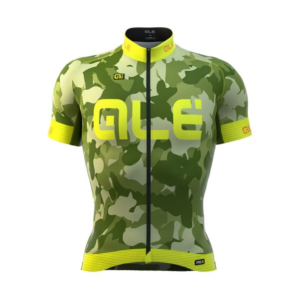 2016 ALE Graphics PRR Camo Radtrikot Kurzarm Fluo gelb