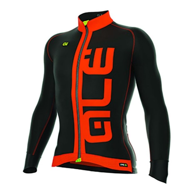 2016 ALE ARCOBALENO Radtrikot Langarm-Schwarz ORANGE FLUO