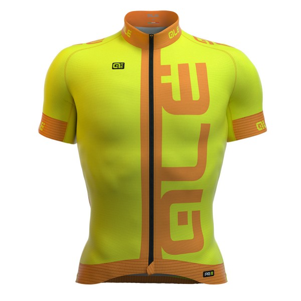 2016 ALE Graphics PRR Arcobaleno Radtrikot Kurzarm Fluo gelb