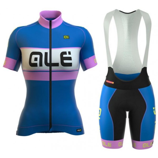 2016 Damen Ale Graphics PRR Bermuda blau Fahrradbekleidung Satz Fahrradtrikot Kurzarm Trikot und Kurz Trägerhose