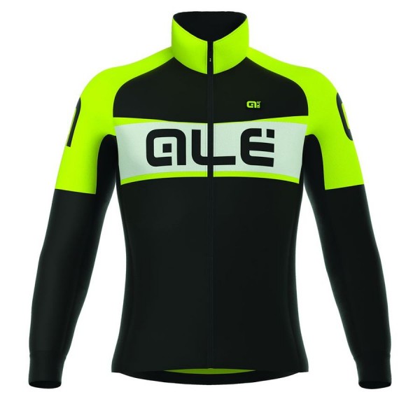 2016 ALE EXCEL WEDDELL Radtrikot Langarm-Schwarz GELB FLUO