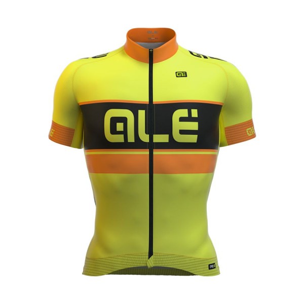 2016 ALE Graphics PRR Bermuda-gelbs Fluo Radtrikot Kurzarm