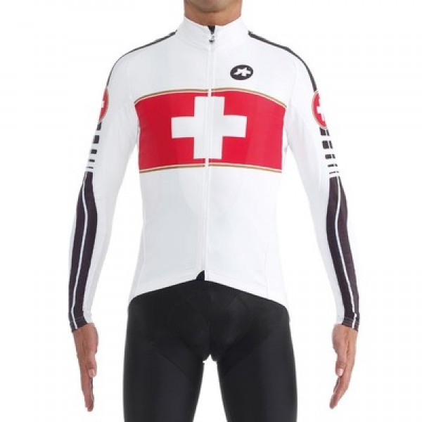 2016 Assos Weiß Fahrradtrikot Langarm