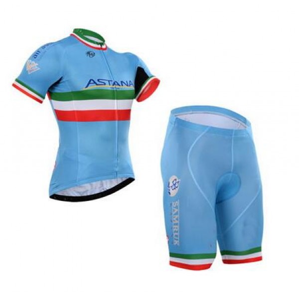 2016 Astana Radbekleidung Radtrikot Kurzarm und Fahrradhosen Kurz