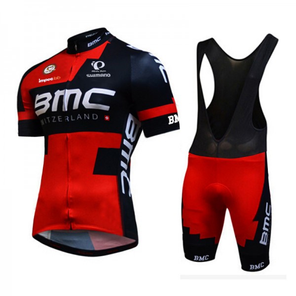 2016 BMC Fahrradbekleidung Satz Fahrradtrikot Kurzarm Trikot und Kurz Trägerhose 02