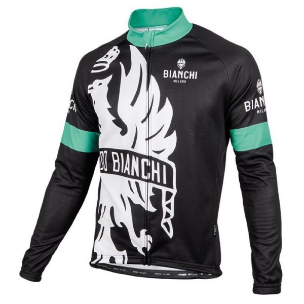 2016 Bianchi Milano Sorisole Schwarz-Grün Radtrikot Langarm