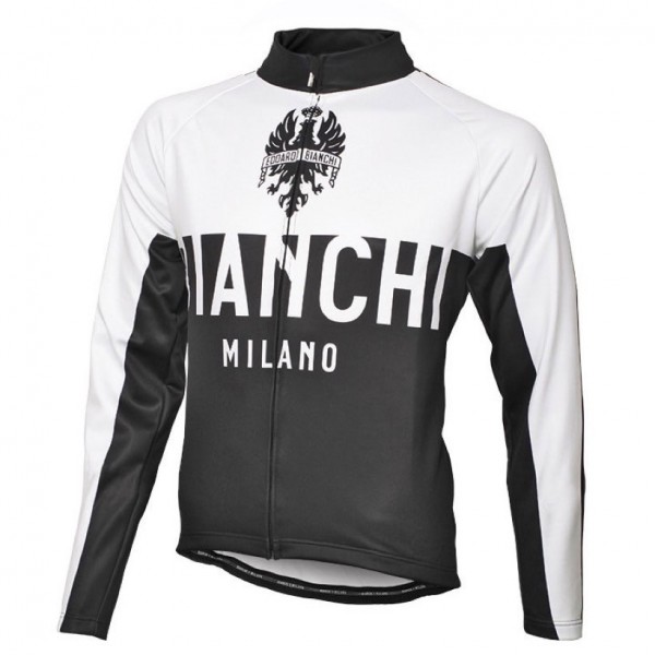2016 Bianchi Milano Nalon Weiß-Schwarz Radtrikot Langarm