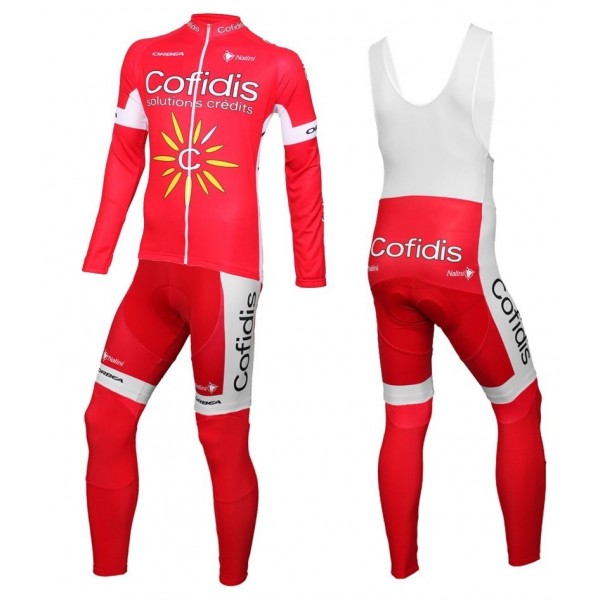2016 Cofidis Team Fahrradbekleidung Satz Radtrikot Langarm+Lang Trägerhose