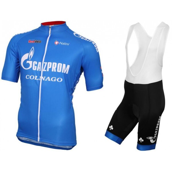 2016 Gazprom-Rusvelo Fahrradbekleidung Satz Fahrradtrikot Kurzarm Trikot und Kurz Trägerhose