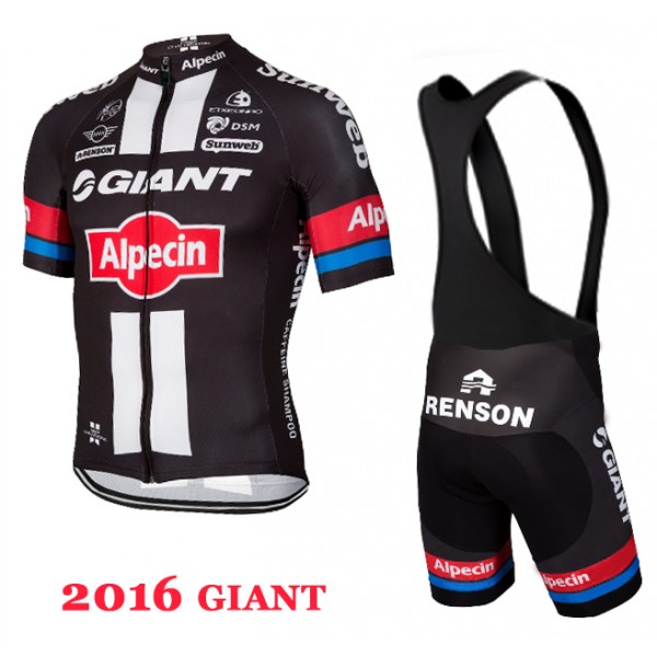 2016 Giant Fahrradbekleidung Satz Fahrradtrikot Kurzarm Trikot und Kurz Trägerhose 02